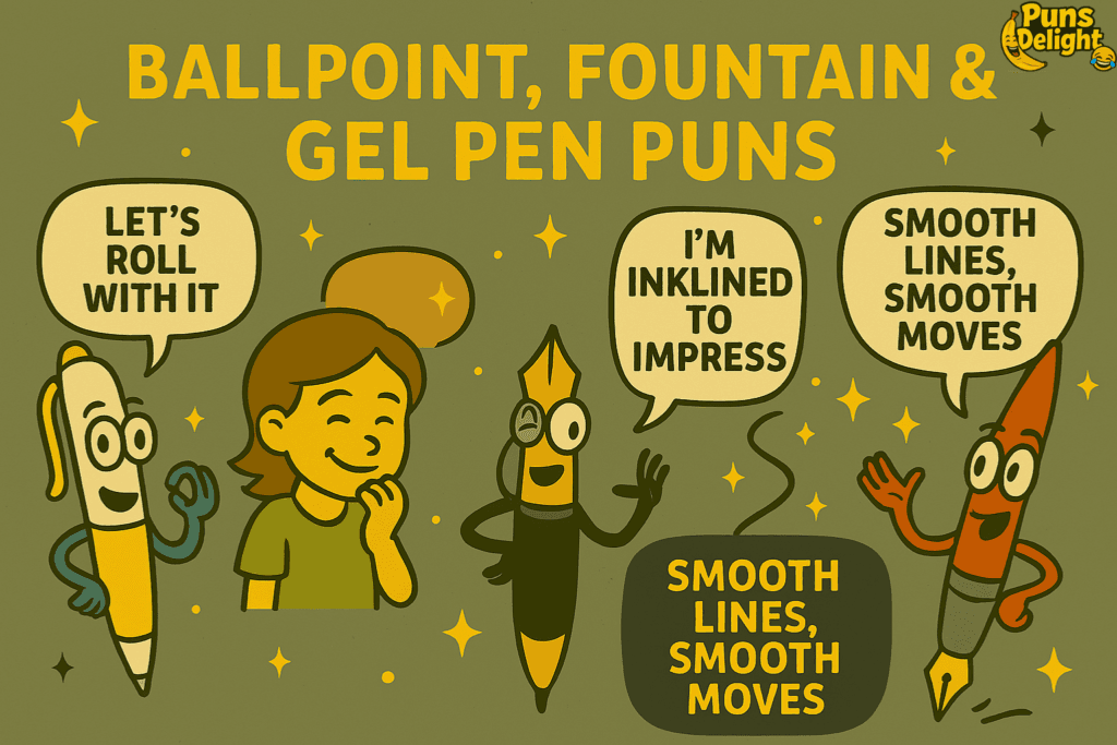 Ballpoint, Fountain & Gel Pen Puns