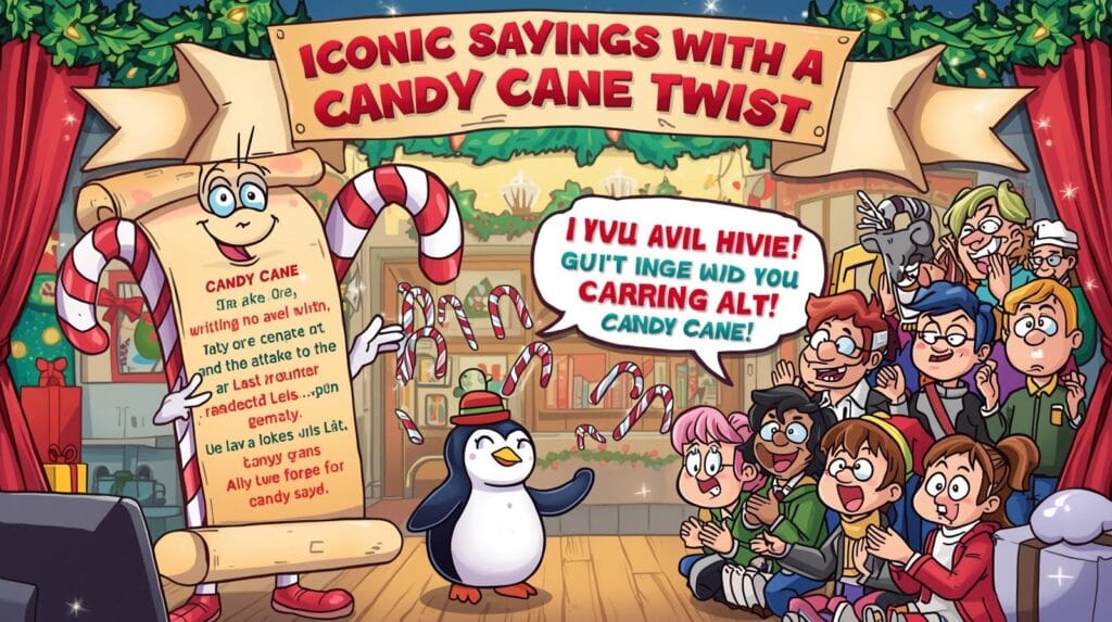 Iconic Sayings with a Candy Cane Twist