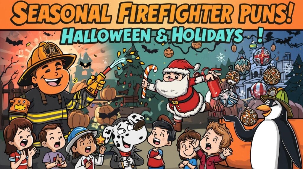 Seasonal Firefighter Puns (Halloween & Holidays)