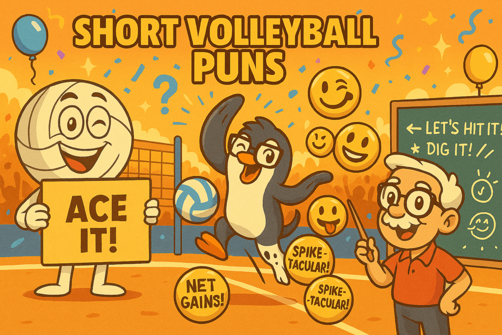 🏐 360+ Funny Volleyball Puns, Jokes & One-Liners That Spike Big Laughs (2026) 3 short volleyball puns