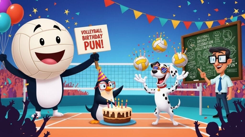 🏐 360+ Funny Volleyball Puns, Jokes & One-Liners That Spike Big Laughs (2026) 19 Volleyball Birthday and Celebration Puns