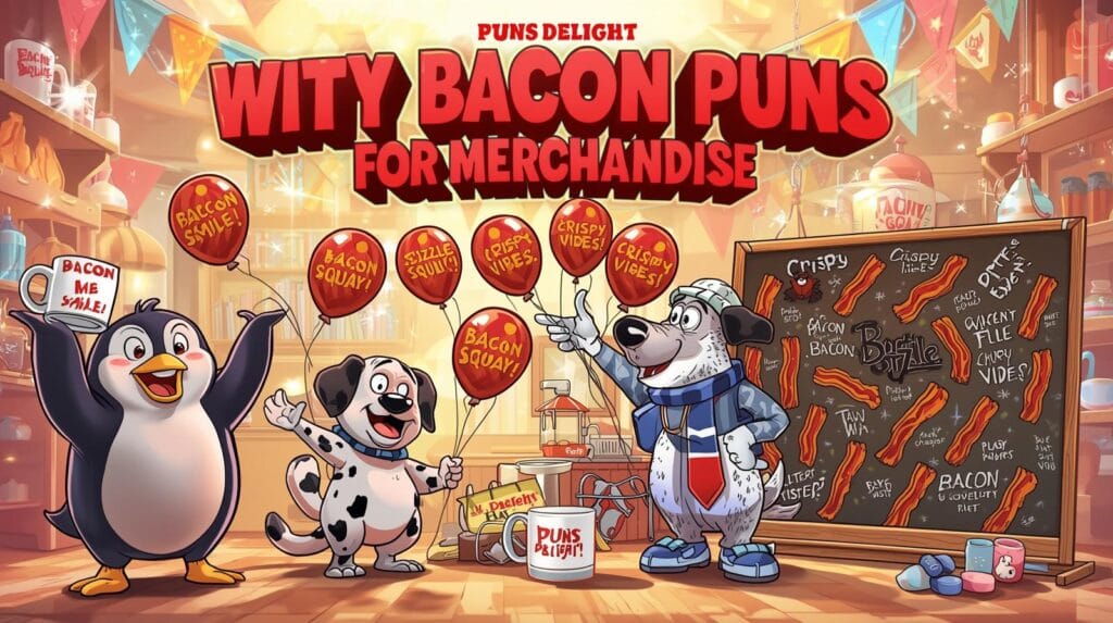witty bacon puns for merchandise