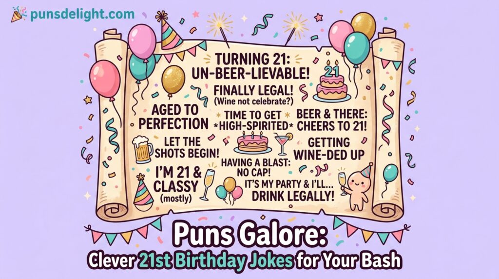 Puns Galore: Clever 21st Birthday Jokes for Your Bash