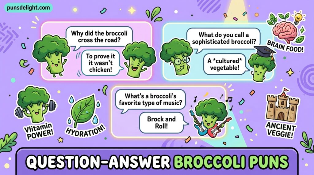 Question-Answer Broccoli Puns