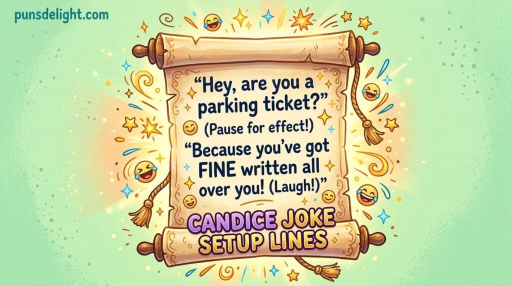 Candice Joke Setup Lines