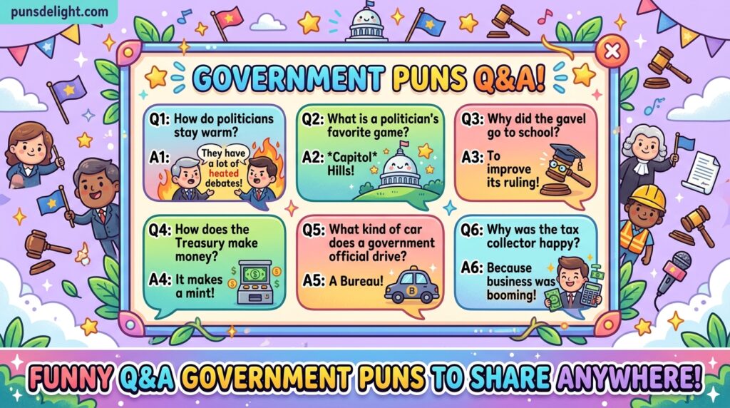 Funny Q&A Government Puns to Share Anywhere
