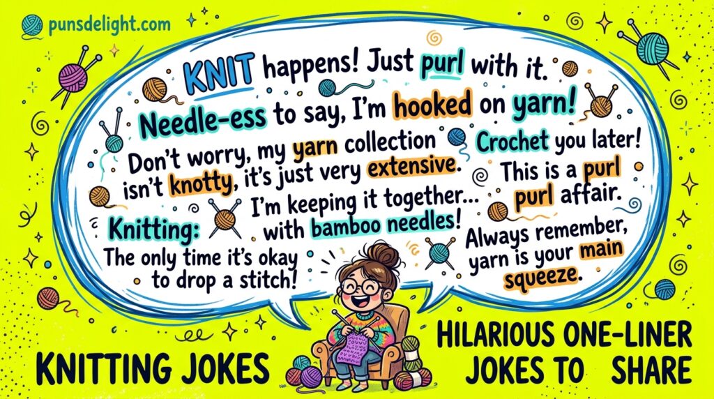 123+ Hilarious Knitting Jokes to Unwind, Laugh, and Get Inspired 3 Hilarious One-Liner Knitting Jokes to Share