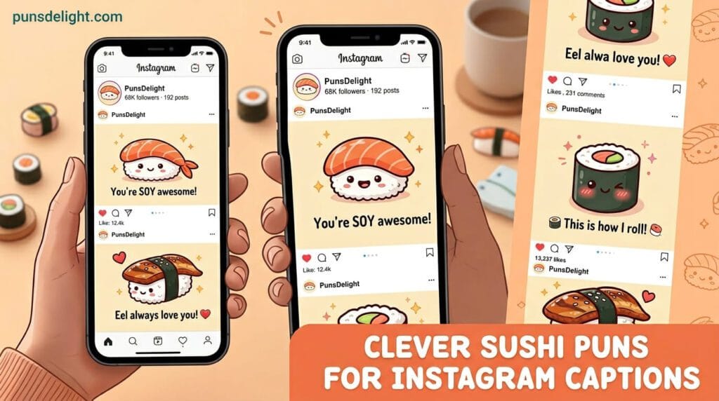 130+ Funny Sushi Jokes, Puns, Captions, and One-Liners 16 Clever Sushi Puns for Instagram Captions