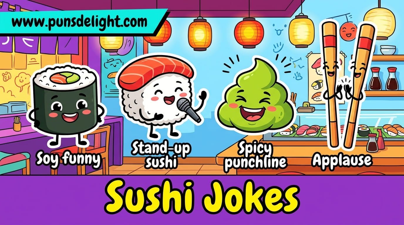 130+ Funny Sushi Jokes, Puns, Captions, and One-Liners 1 sushi jokes