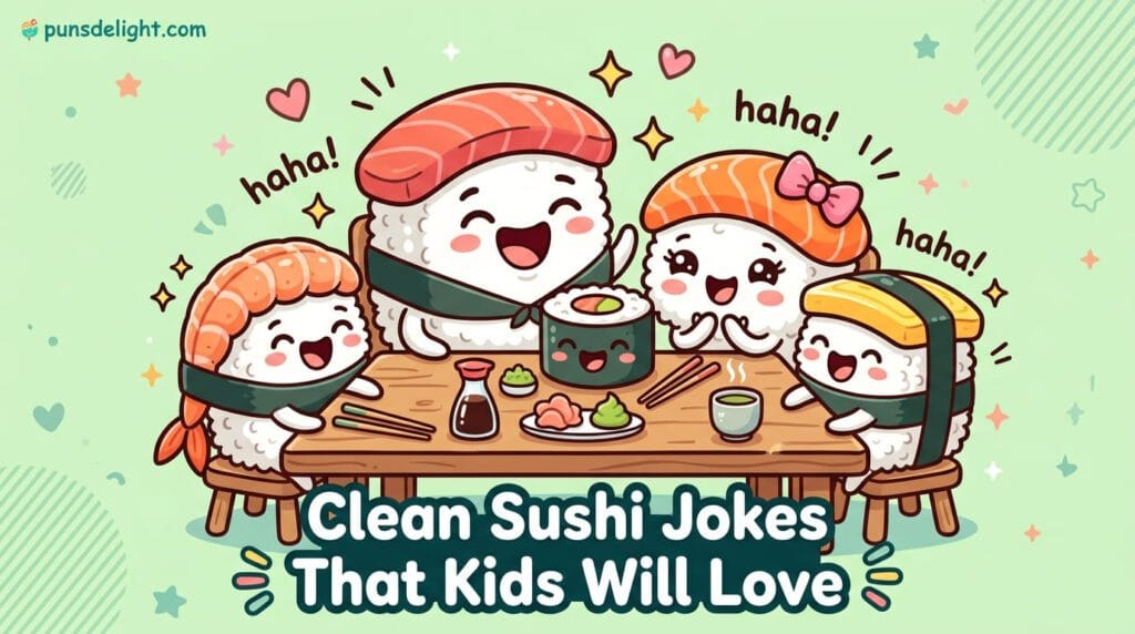 130+ Funny Sushi Jokes, Puns, Captions, and One-Liners 4 Clean Sushi Jokes That Kids Will Love